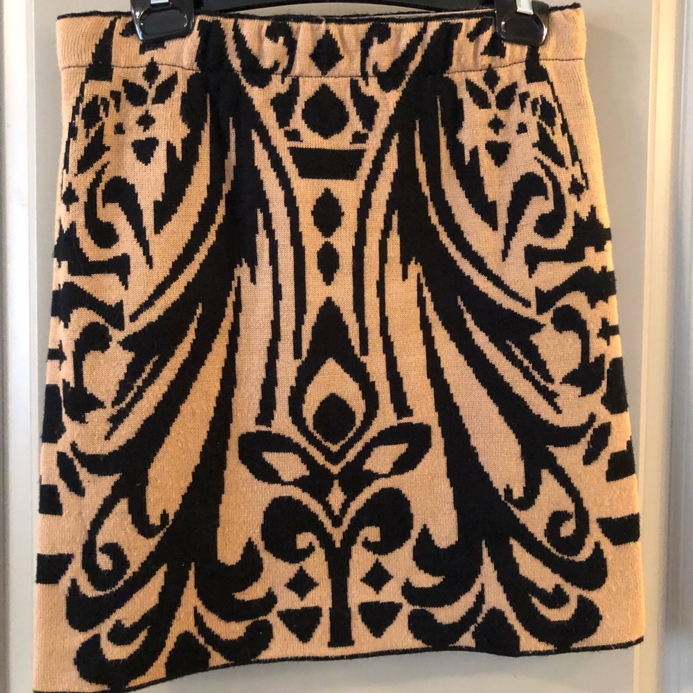 Mod Graphic, Tribal Print Wool Skirt.